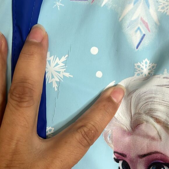 Disney Movie Frozen Themed Blue and Light Blue Rain Coat Jacket Size Small/Med - Picture 9 of 15